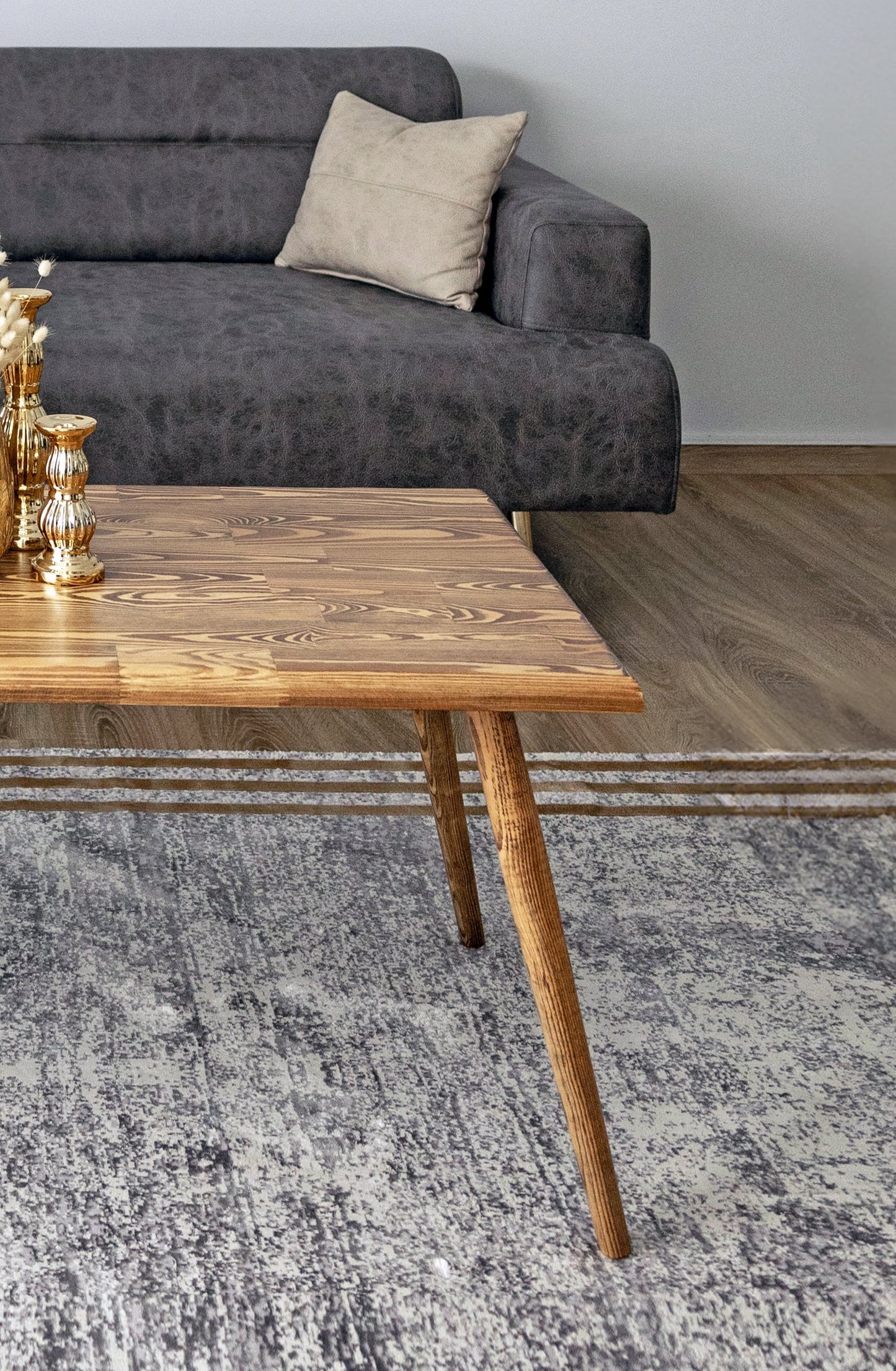 Wood Coffee Table for Living Room-Small Coffee Table-Center Table for Modern Farmhouse, Rustic, Vintage, Scandinavian Style