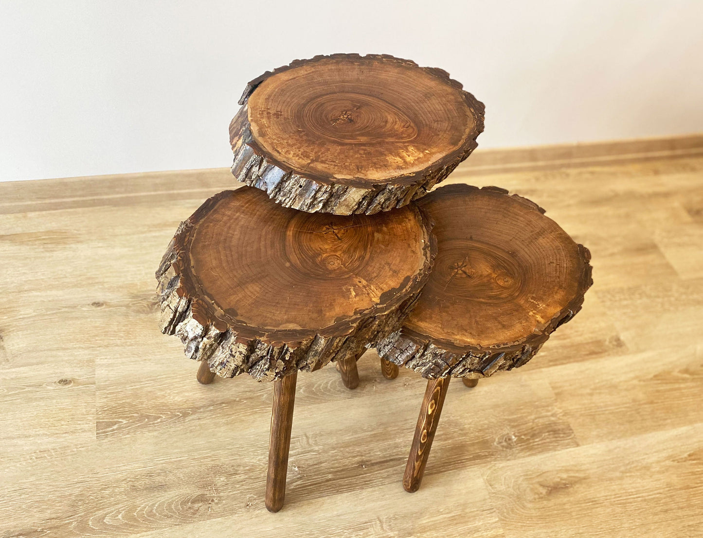 Side Table,Walnut Round End Table, Solid Wood Walnut Coffee Table, Handmade Table For Living Room