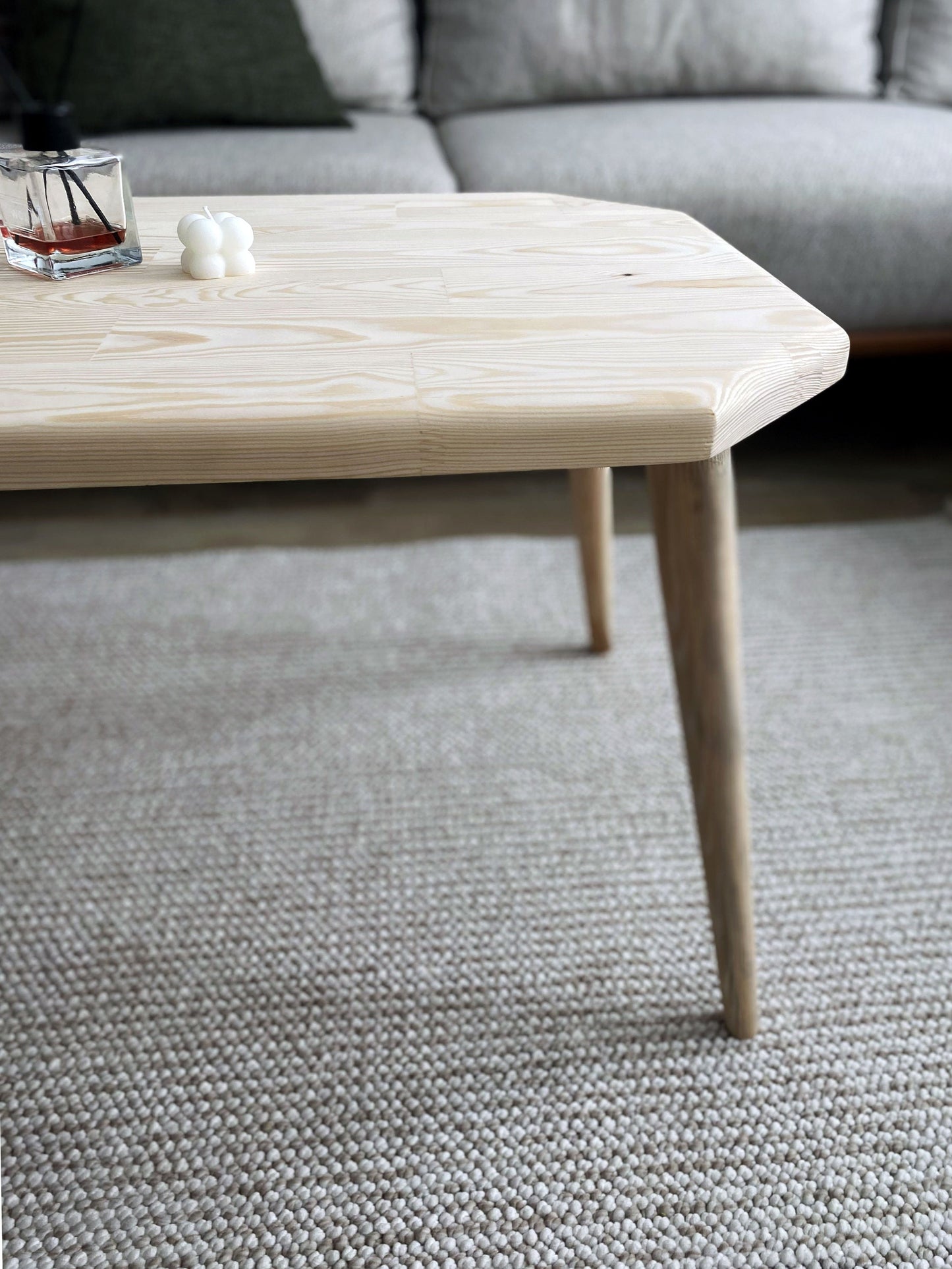 Customizable Solid Wood Coffee Table, Non-Toxic Unfinished Table