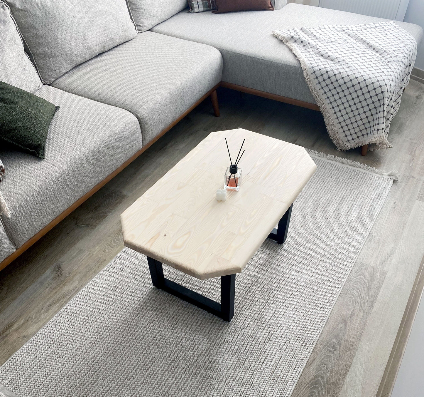 Customizable Solid Wood Coffee Table, Non-Toxic Unfinished Table