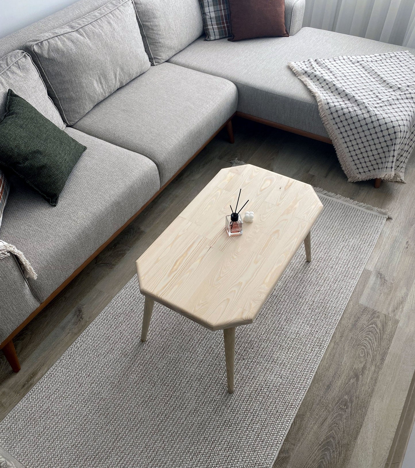 Customizable Solid Wood Coffee Table, Non-Toxic Unfinished Table