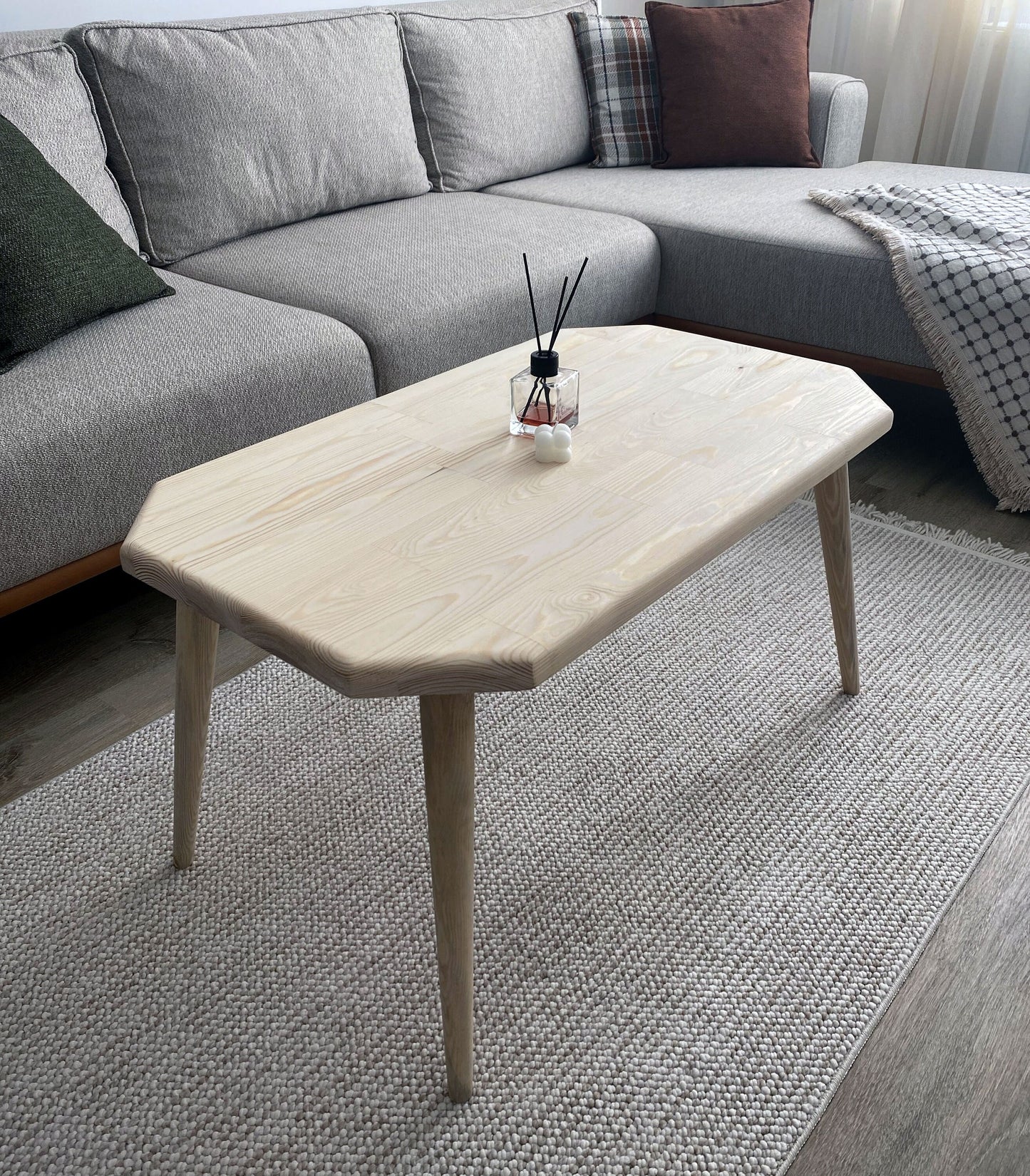 Customizable Solid Wood Coffee Table, Non-Toxic Unfinished Table