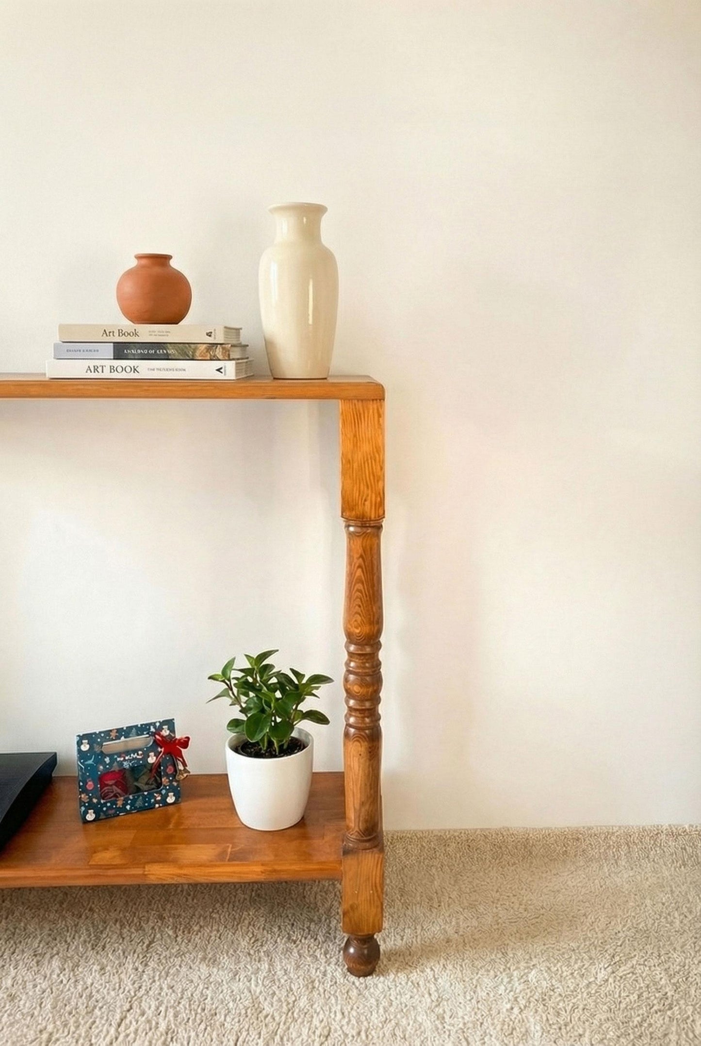 Rustic Tv Stand, Console Table with Turned Legs, Small Space Wood Furniture